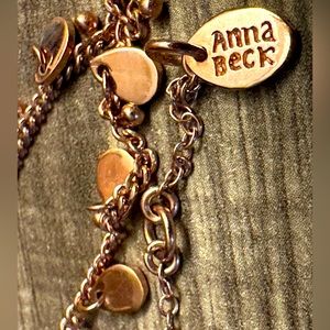 Authentic Anna Beck 18K Rose Gold Charm Collar Necklace